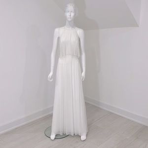 NWT SAMPLE AFTERSIX 6733 bride bridesmaid size 8 IVORY Lace Lux Chiffon PRISTINE